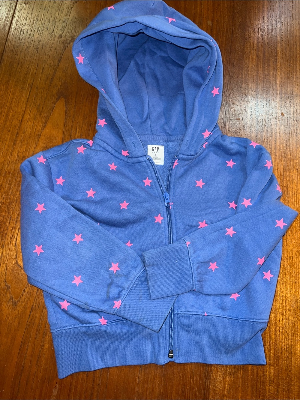 GAP Purple Zip-Up Hoodie with Pink Star Print
